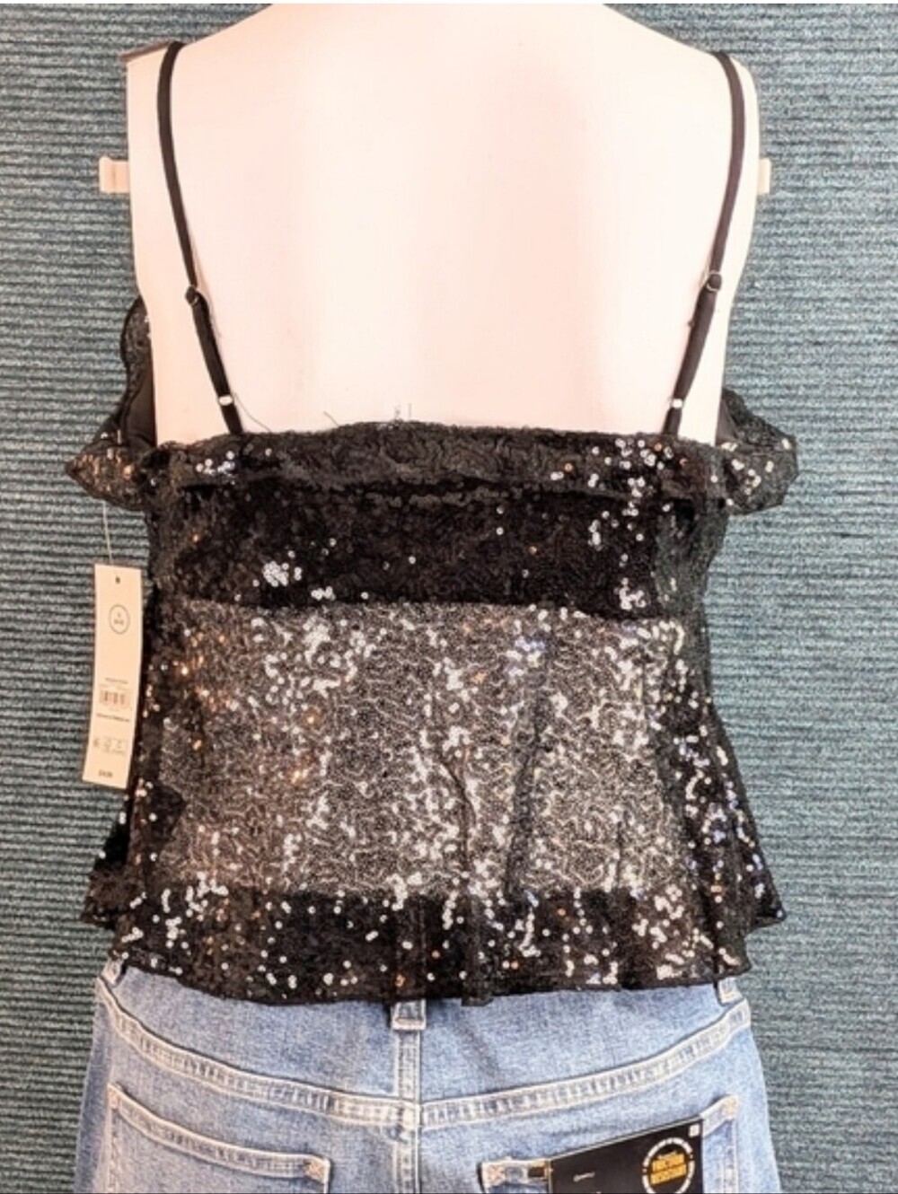 Sequin Ruffle Tie-Front Cami - Picture 8 of 16